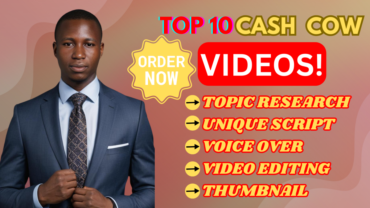 Create high-quality top 10 YouTube cash cow videos.