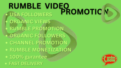 Organic rumble video promotion, USA followers, set-up channel, rumble followers