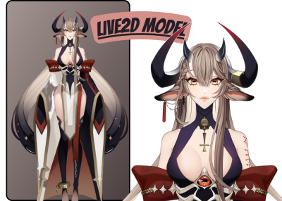 2d detail vtuber model for you 